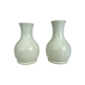 Set Of 2 Vintage Vase Pottery Piece Conner Prairie 2003 By JM